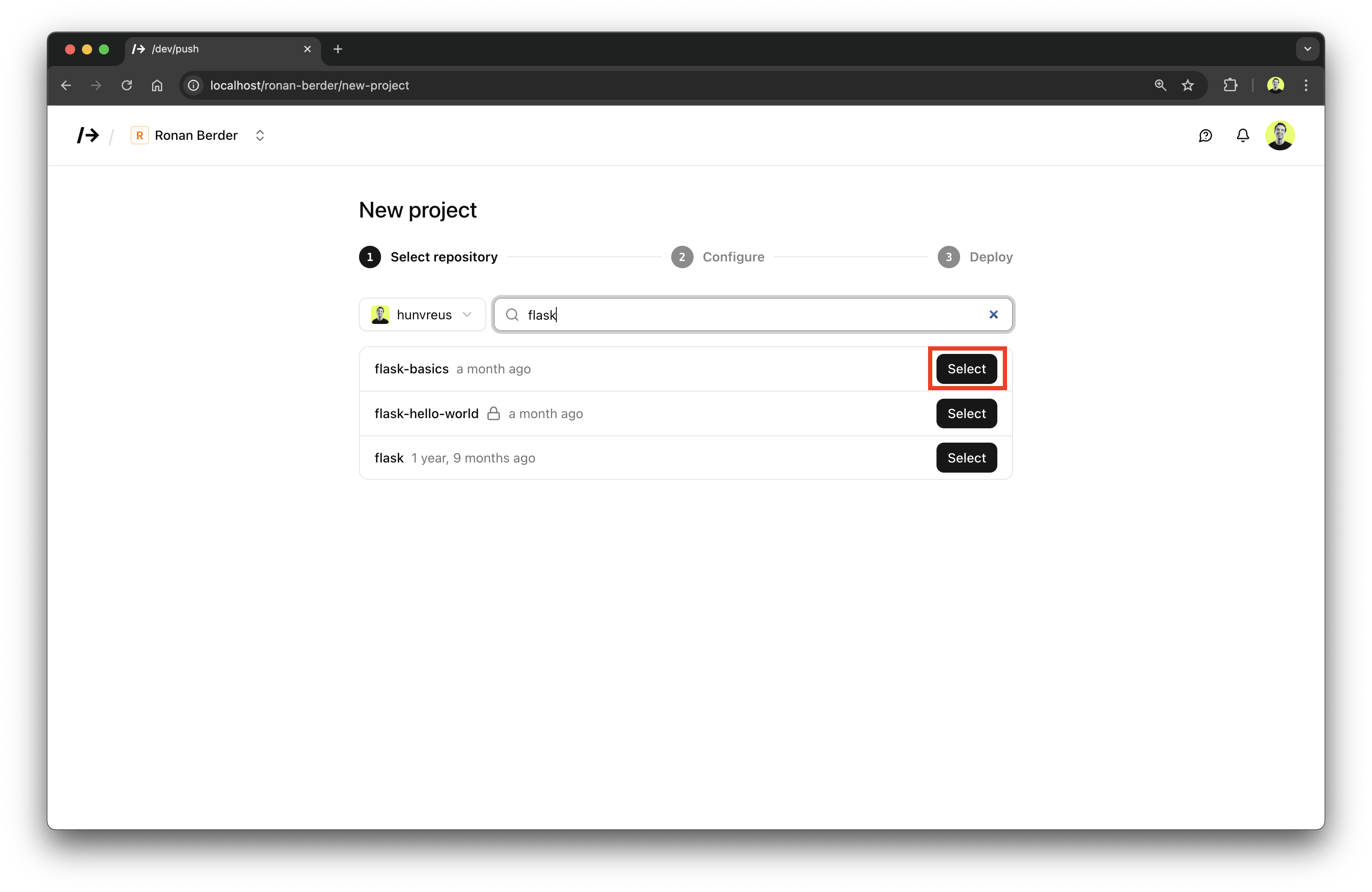 Select a repository